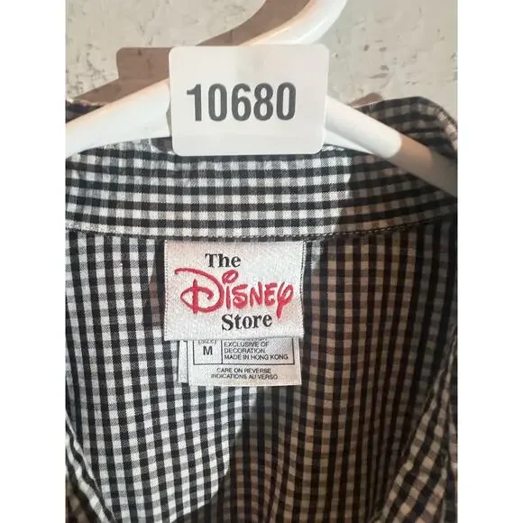 VTG Disney Store Mickey Mouse Shirt Gingham Snap Button Women's M Single Stitch - Picture 4 of 10